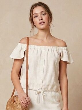 MADEWELL - Ivory Texture & Thread Off-the-Shoulder